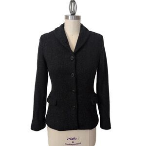 Ralph Lauren Black Label Wool Cashmere Charcoal Blazer Jacket Wmns 10
